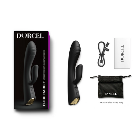 Dorcel Flexi Rabbit Vibrator — Black, Warming - DL2882
