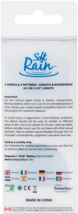 Soft Rain Power Bullet 3 Inch Breeze Coated 7 Function - Blue by BMS Factory