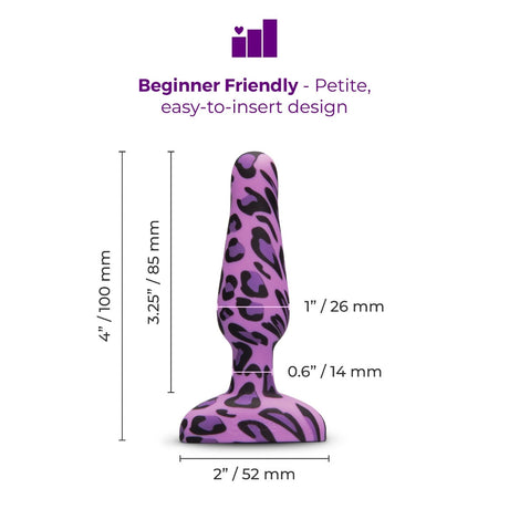 b-Vibe Leopard Novice Anal Plug, USB Rechargeable - BV7896