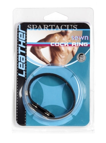 Spartacus Sewn Leather C-Ring, Three-Snap Cock Ring - BSPL-06W