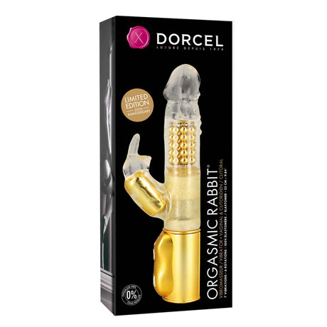 Dorcel Orgasmic Rabbit Gold Vibrator — 100% Elastomer, 25cm - DL1090