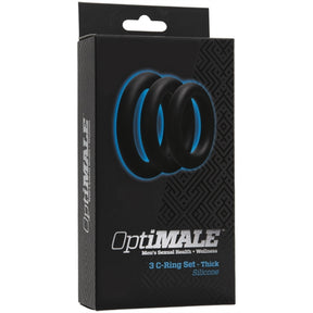 Optimale 3 C Ring Set - Thick - Black by Doc Johnson