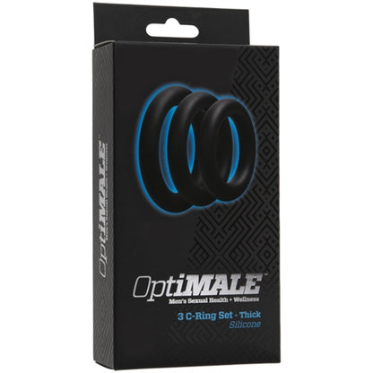 Optimale 3 C Ring Set - Thick - Black by Doc Johnson