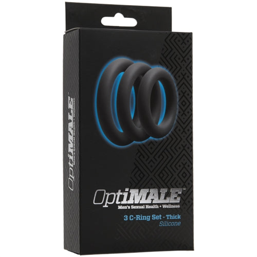 Optimale 3 C Ring Set - Thick - Slate by Doc Johnson