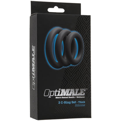 Optimale 3 C Ring Set - Thick - Slate by Doc Johnson