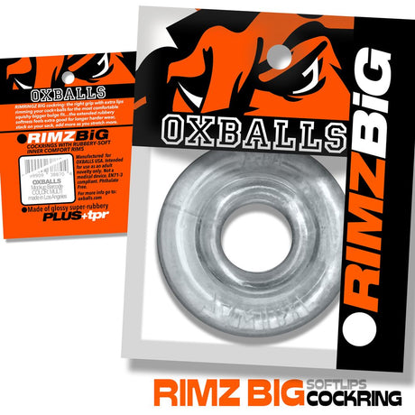 OXBALLS Rimz Big Single Cock Ring — Clear - OX-3205-CLR