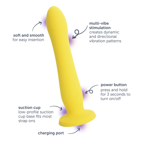 plusOne Luxe Ripple Multi Vibe Suction-Cup Dildo - PO6760