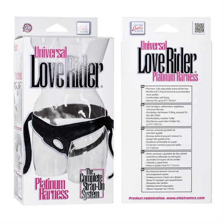 Universal Love Rider Platinum Harness - Black by CalExotics