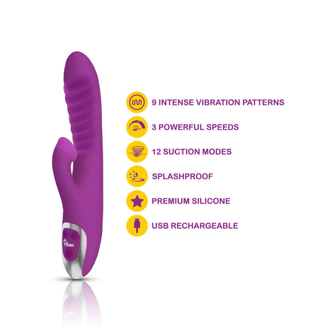 Frenzy Clitoral Suction Rabbit - Berry