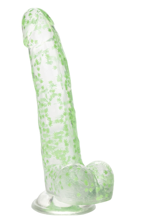 CalExotics Naughty Bits Leaf Dick Glow-in-the-Dark Dildo, 8-inch - SE4410643