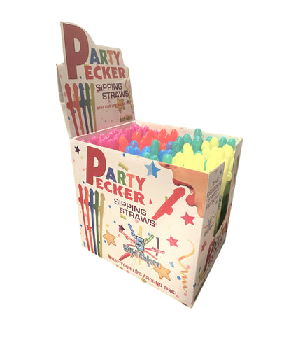 Party Pecker Sipping Straws 5 Assorted Colors 144 Pcs Display by Hott Products