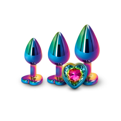 nsnovelties Rear Assets 3-Piece Aluminum Trainer Kit, Multicolor (Rainbow Heart) - NSN0960-02