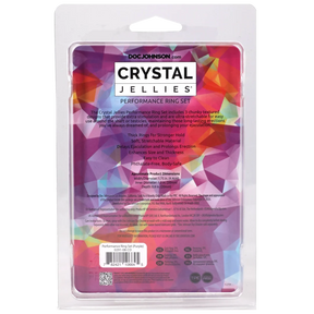 Doc Johnson Crystal Jellies Performance Ring Set — 3-Pack Purple - DJ0291-08-CD