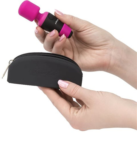 BMS Factory Palm Power Pocket Mini Wand Vibrator — Fuchsia - BMS30828