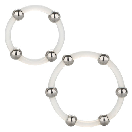 CalExotics Steel Beaded Silicone Ring Set — 2 Rings (1.5 in & 2 in) - SE1437302