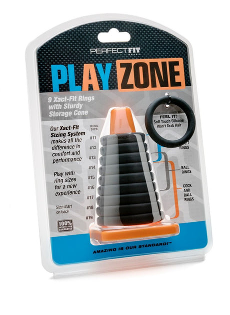 Perfect Fit Play Zone Kit — Xact-Fit Cock Ring System, Black - PF-CR70B