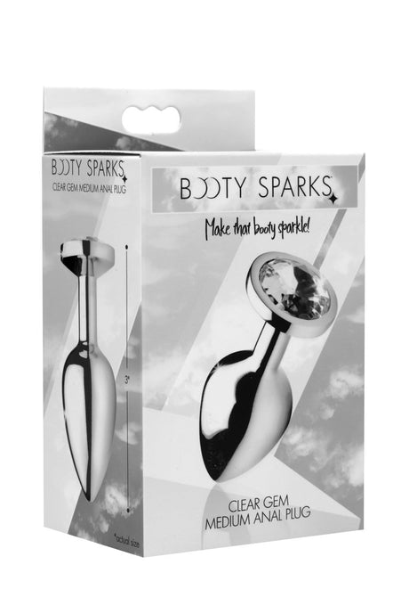 XR Brands Clear Gem Anal Plug — Small Aluminum - BTYS-AF632-SMALL