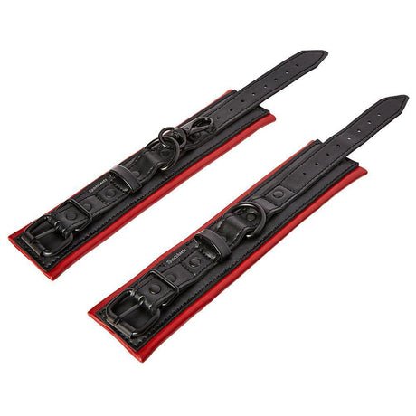Sportsheets Saffron Cuffs — Red Vegan Leather Wrist Restraints - SS480-01