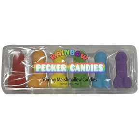 Kheper Games Rainbow Pecker Candies — 3.5 in Marshmallow, 6 Flavors - KG-NV058