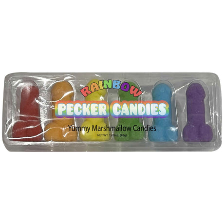 Kheper Games Rainbow Pecker Candies — 3.5 in Marshmallow, 6 Flavors - KG-NV058