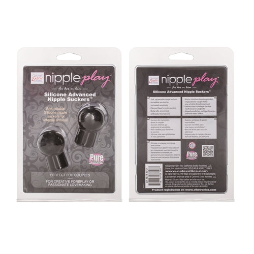 CalExotics Nipple Play Silicone Suckers - 2-Pack Black - SE2644502