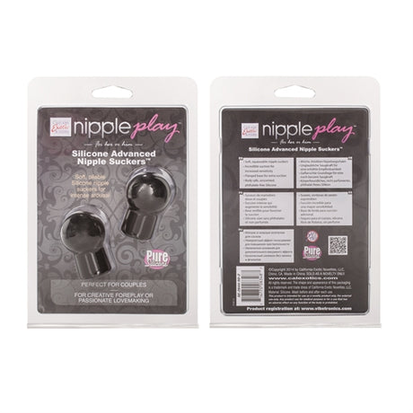 CalExotics Nipple Play Silicone Suckers - 2-Pack Black - SE2644502