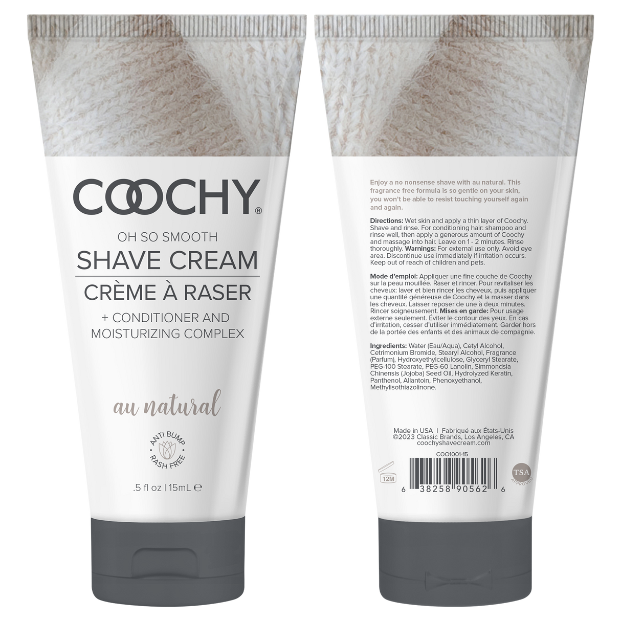 Coochy Au Natural Shave Cream — Fragrance-Free 0.5oz (15ml) - HP1040