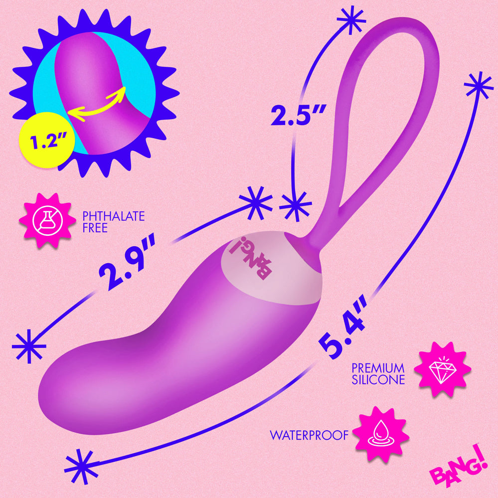XR Brands Mini Silicone Bullet Vibrator with Remote, Purple - BNG-AH807-PU
