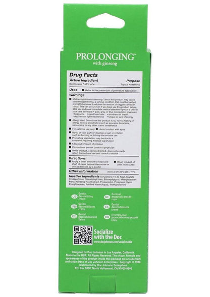 Proloonging Delay Cream for Men - 2 Oz. - Boxed by Doc Johnson