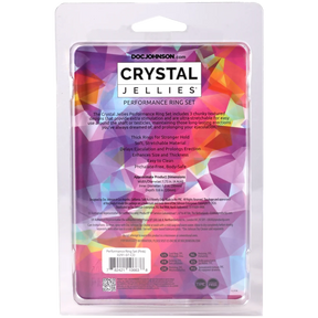 Doc Johnson Crystal Jellies Performance Ring Set, 3-Pack Pink - DJ0291-07-CD