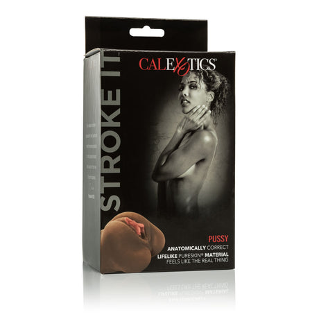 CalExotics Stroke It Pussy Stroking Sleeve — Brown, Pure Skin - SE0912103