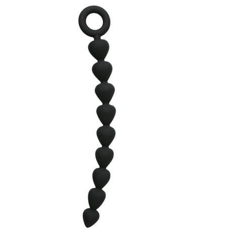 Sportsheets Silicone Anal Beads — 9 Beads, 9-inch, Black, Phthalate-Free - SS100-74