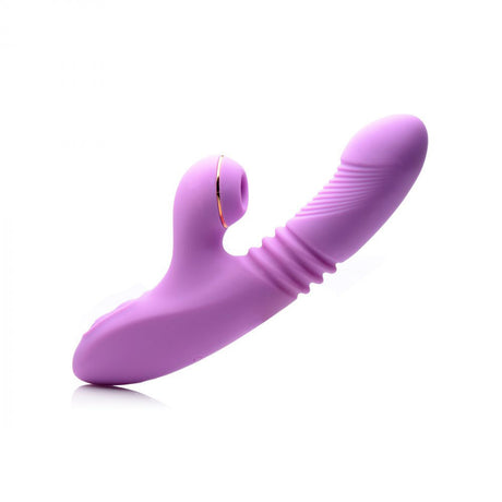 XR Brands Shegasm Thrusting Suction Rabbit Vibrator — Purple - INM-AF896