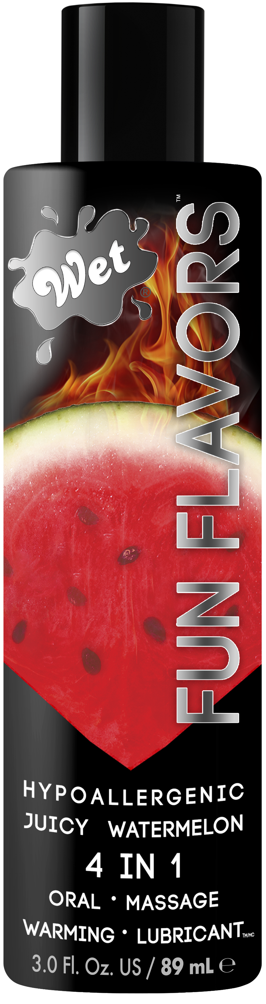 Wet Fun Flavors Juicy Watermelon 4-in-1 Flavored Lubricant, 3 oz - WT843