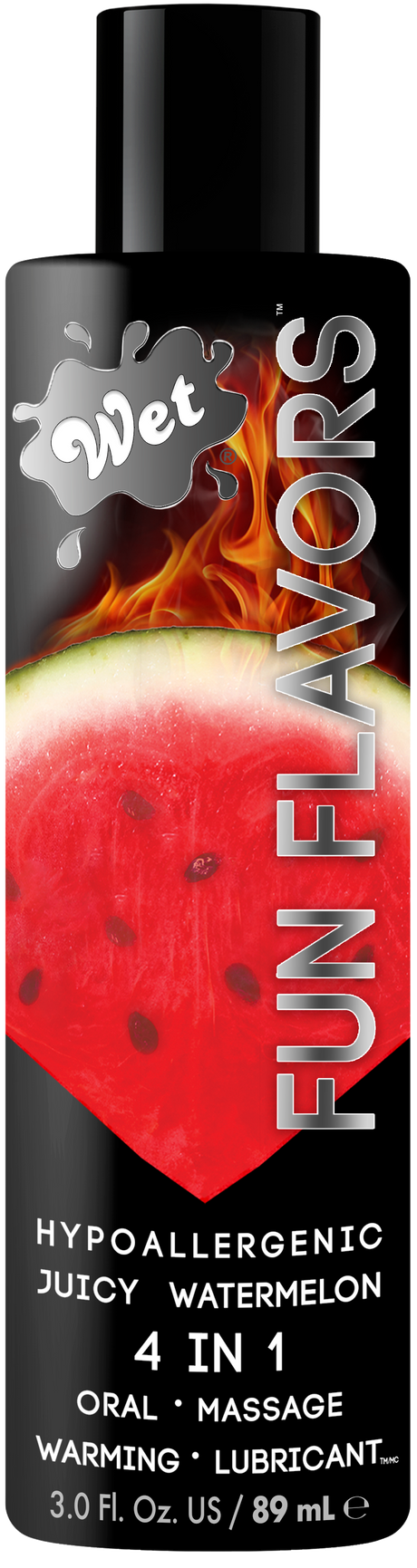 Wet Fun Flavors Juicy Watermelon 4-in-1 Flavored Lubricant, 3 oz - WT843