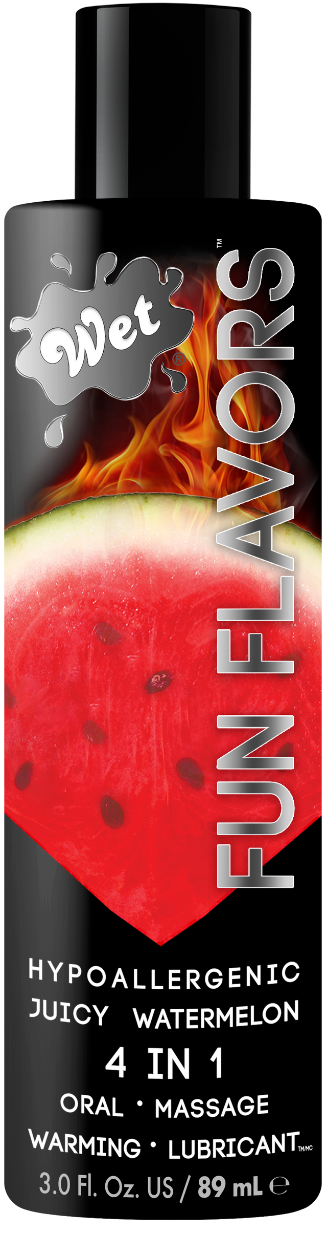 Wet Fun Flavors Juicy Watermelon 4-in-1 Flavored Lubricant, 3 oz - WT843