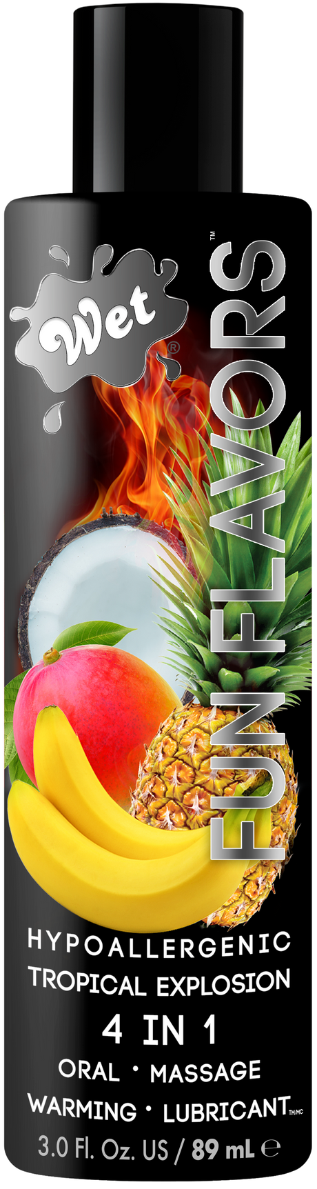 Wet Fun Flavors Tropical Explosion 4-in-1 Flavored Lube, 3 oz - WT833