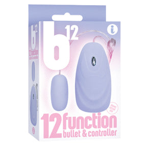 Icon Brands B12 12-Function Bullet Vibrator with Controller — Baby Blue - ICB2304-2
