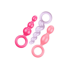 Satisfyer Booty Call 3-Piece Plug Set — Multi-Colored, Medical-Grade Silicone - SAT-PLUGSMULTI