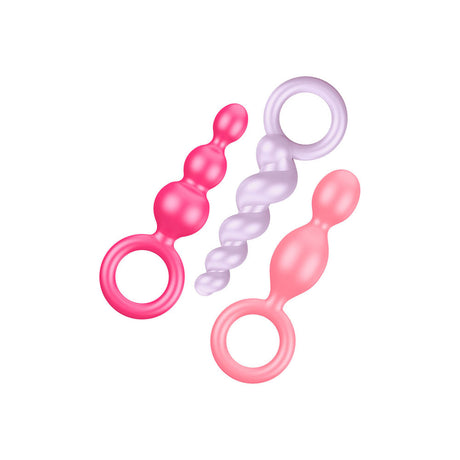 Satisfyer Booty Call 3-Piece Plug Set — Multi-Colored, Medical-Grade Silicone - SAT-PLUGSMULTI