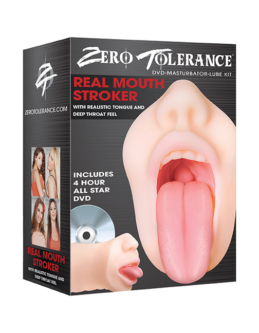 Evolved Novelties Real Mouth Stroker — 6.5 in Open-Ended TPE Stroker - ZE-MS-0410-2
