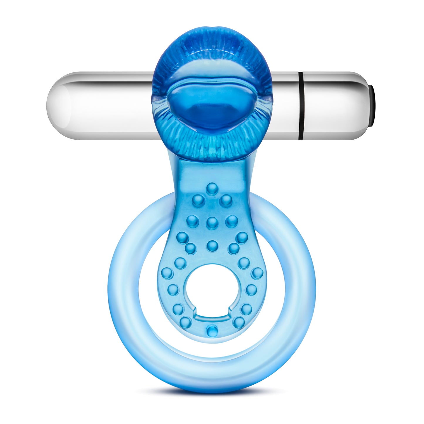 Stay Hard 10 Function Vibrating Tongue Ring - Blue by Blush