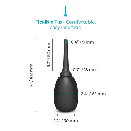 b-Vibe Flexible Silicone Anal Douche, Compact 5 fl. oz - BV7858