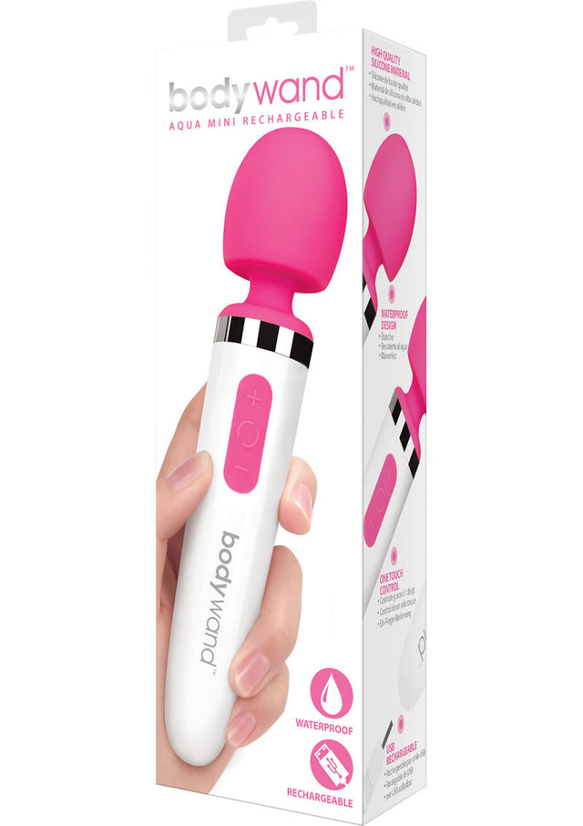 XGEN Bodywand Aqua Mini Silicone Rechargeable Wand — Pink - X-BW122