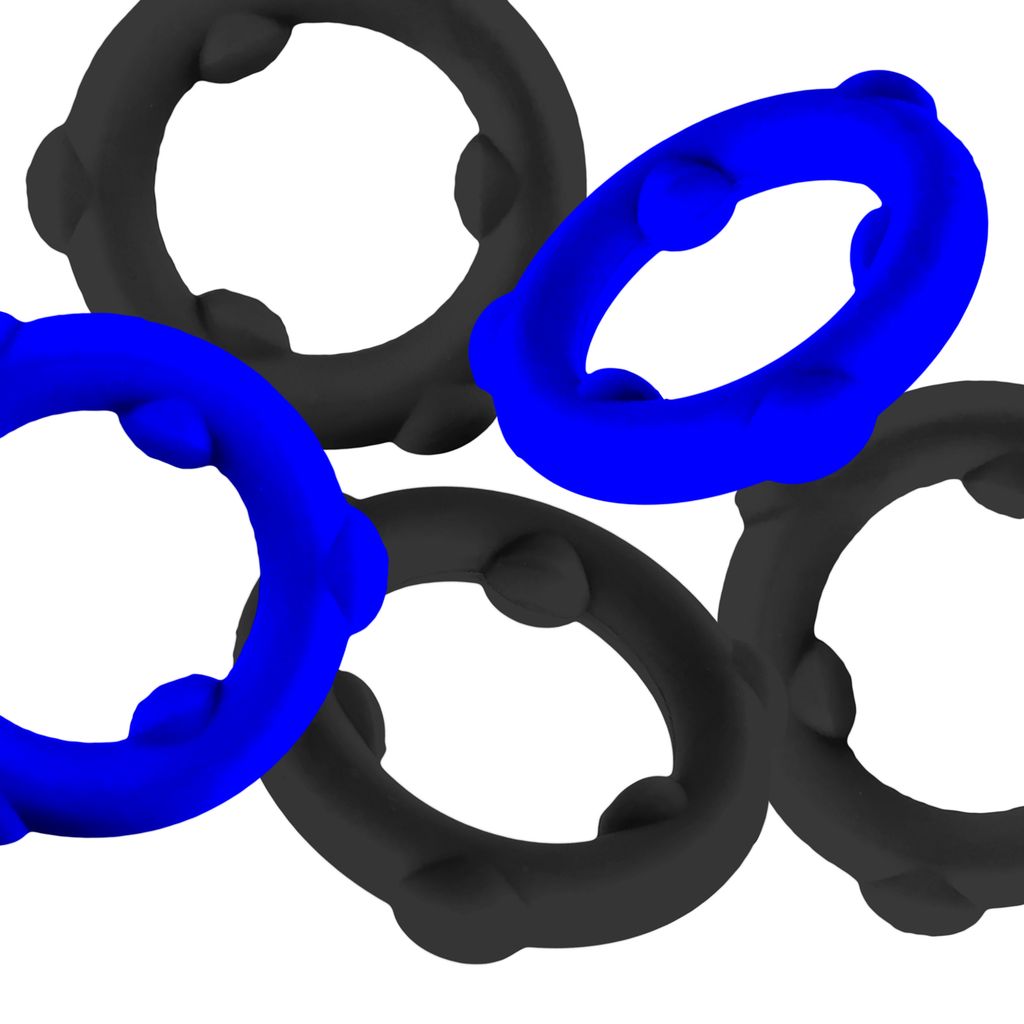 Gearheads 5-Pack Spinner Rings Blue/Black by OXBALLS