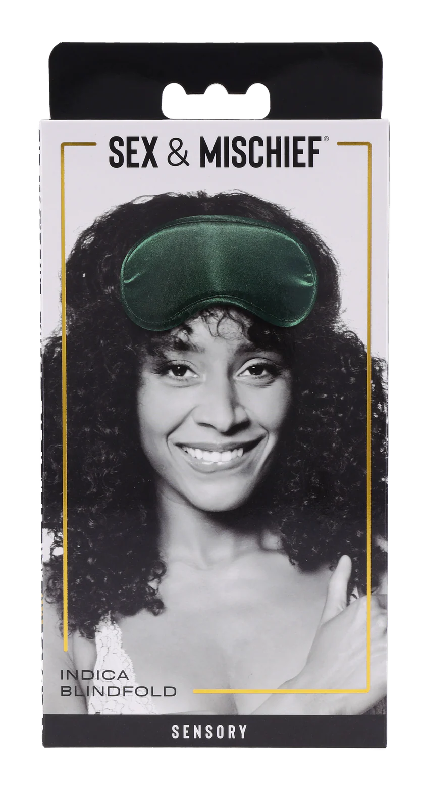 Sportsheets Indica Blindfold — Emerald Green Satin Eye Mask - SS10217
