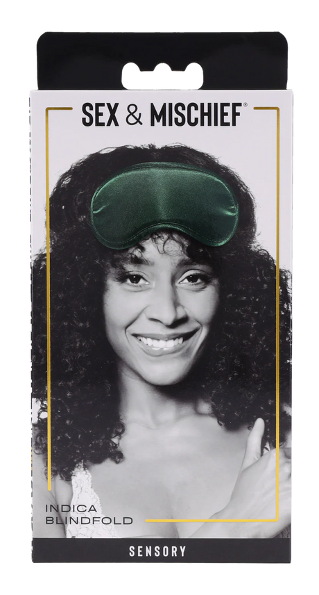 Sportsheets Indica Blindfold — Emerald Green Satin Eye Mask - SS10217