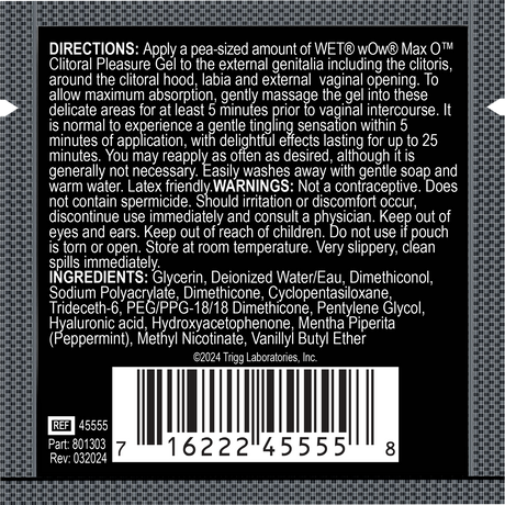 Wet wOw Max Clitoral Pleasure Gel, 0.03 fl oz (1 ml) - WT5558