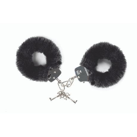 Love To Love Attach Me Black Faux-Fur Handcuffs (30 x 9.5 cm) - LV1254