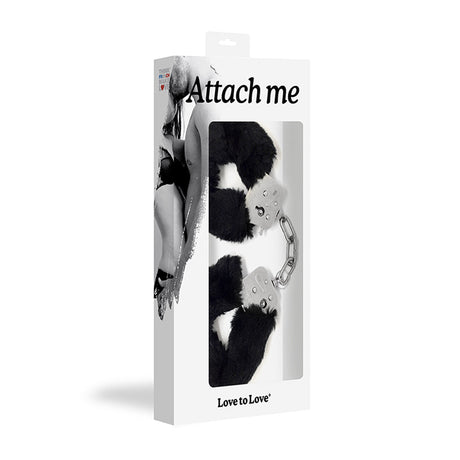 Love To Love Attach Me Black Faux-Fur Handcuffs (30 x 9.5 cm) - LV1254